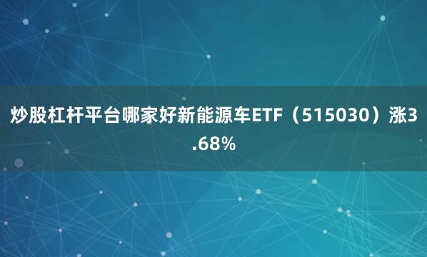 炒股杠杆平台哪家好新能源车ETF（515030）涨3.68%