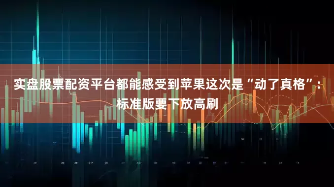 实盘股票配资平台都能感受到苹果这次是“动了真格”：标准版要下放高刷